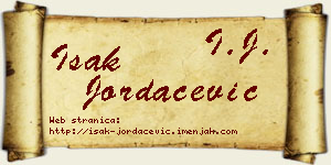 Isak Jordačević vizit kartica